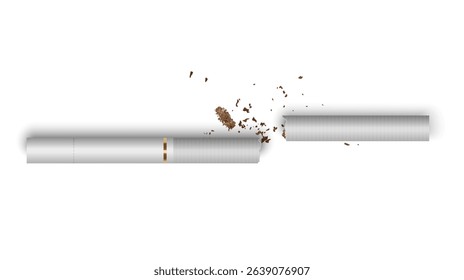 A broken cigarette a symbol of a cigarette's harm to health