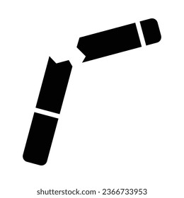 Broken Cigarette Vector Glyph Icon For Personal And Commercial Use.
