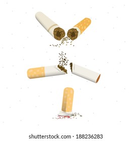 broken cigarette -vector illustration