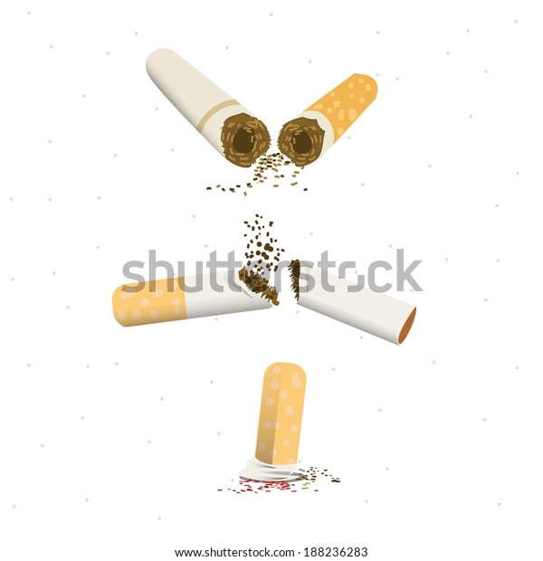 Broken Cigarette Vector Illustration Stock Vector (Royalty Free ...