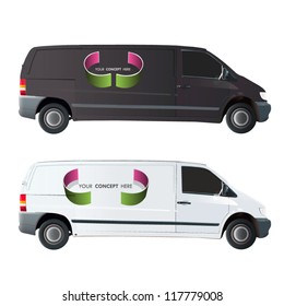 Broken circle printed in a van. Vector design.