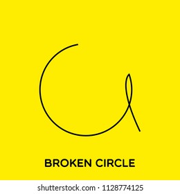 broken circle vector icon