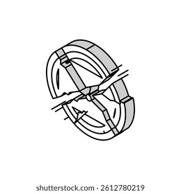 broken clock sad mood isometric icon vector. broken clock sad mood sign. isolated symbol illustration