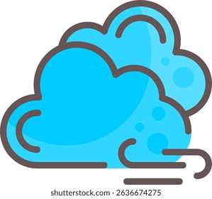 Broken Clouds Filled Style Icon Design