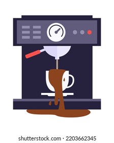 Broken coffee machine Home Appliance. Vector illustration