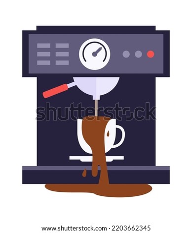 Broken coffee machine Home Appliance. Vector illustration