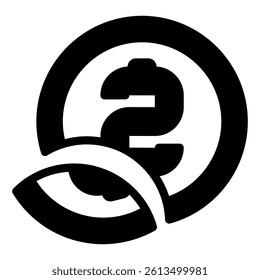 Broken coin solid icon, global sanctions concept. Vector graphics. Money coin with it fragment piece sign on white background, glyph style mobile or design