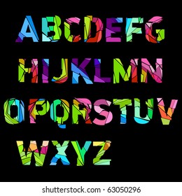 broken color alphabet