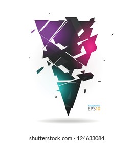 Broken colorful abstract vector background