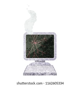 broken computer graphic vector illustration icon