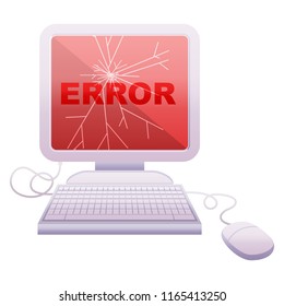 icono de ilustración vectorial de gráfico de computadora rota