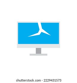 Icono de equipo roto en color, aislado en fondo blanco 
