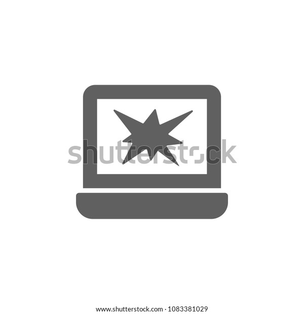 Broken Computer Icon Vector Symbol Your Stock Vector (Royalty Free ...