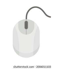Broken computer mouse icon. Flat illustration of broken computer mouse vector icon isolated on white background