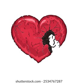 Broken Concrete Heart Vector illustration