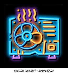 Broken Conditioner System neon light sign vector. Glowing bright icon transparent symbol illustration