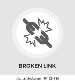 Broken connection icon vector. Flat icon isolated on the white background. Editable EPS file. Vector illustration.