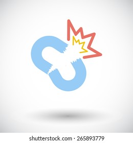 Broken connection. Single flat icon on white background. Vector illustration.