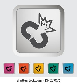 Broken connection single icon. Vector illustration.