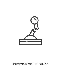 Broken control lever line icon. linear style sign for mobile concept and web design. Damaged lever outline vector icon. Symbol, logo illustration. Vector graphics