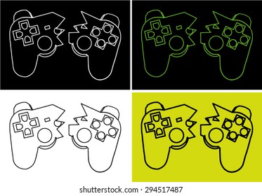 Broken Controller With Neon Colors