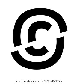 Broken Copyright Symbol. Vector Image.