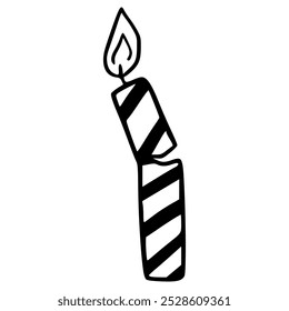 gebrochene Risskerze auf Feuer handgezeichnete Illustration