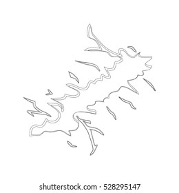 Broken and Cracked Ice on the Water Outline Icon Symbol Design. Vector Outline Ice Gap illustration isolated on white background.  