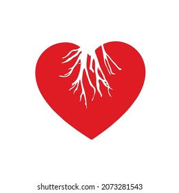 broken or cracked red heart, heartbreak, divorce, separated, betrayed vector icon for apps or websites