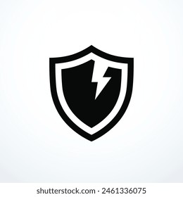 Broken cracked shield icon. Vector illustration