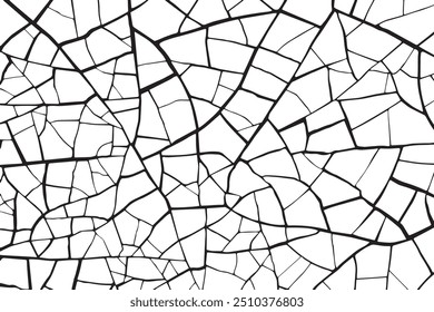  Broken cracked surface. Vector illustration. Monochrome background of coarse soil. Splinters.