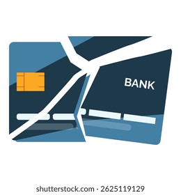 Broken credit card is representing financial problems, debt, and bankruptcy