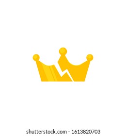 Broken crown icon. Clipart image isolated on white background