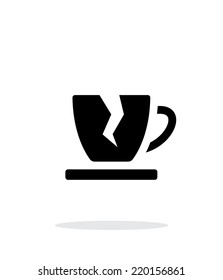 Broken cup icon on white background. Vector illustration.