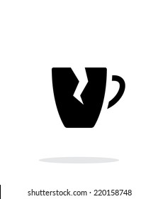 Broken cup icon on white background. Vector illustration.