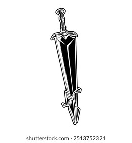 Broken Dagger Tattoo Design Vector