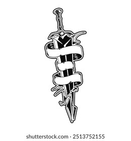 Broken Dagger Tattoo Vector Design