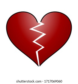 Broken Dark Red Heart Emoji Vector