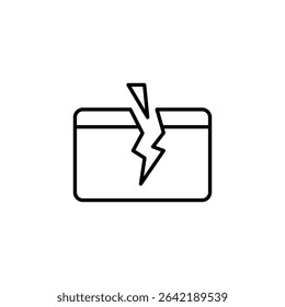 Broken Data Storage Icon Depicting File Corruption Or System Failure