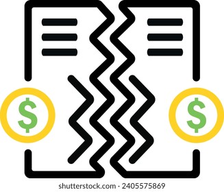 Broken Deal or Agreement Vector Illustration