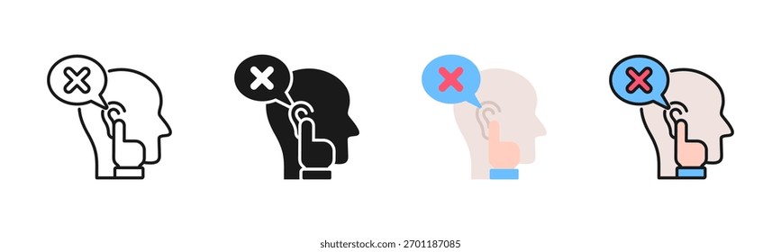 Pacote De Ícones De Caixa De Diálogo Interrompido Em Vários Estilos