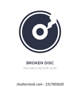 broken disc icon on white background. Simple element illustration from Multimedia concept. broken disc icon symbol design.