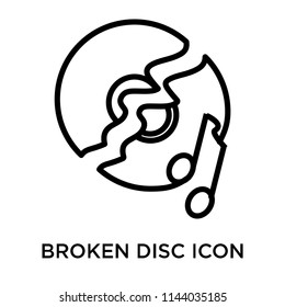 Broken disc icon vector isolated on white background for your web and mobile app design, Broken disc logo concept