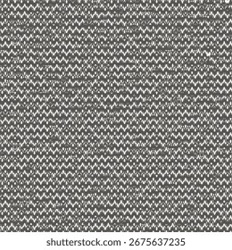 Ein gebrochenes oder diskontinuierliches Chevron-Muster. Verschiedene Stoff in schwarz-weiß. Dekorativer strukturierter Hintergrund. Nahtloses Design. Vektorgrafik.