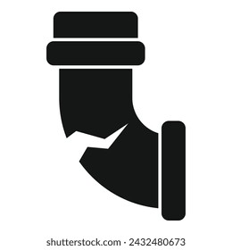 Broken dishwasher pipe icon simple vector. Repair service. Fixing worker