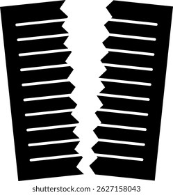 Broken Document Isolated Vector Silhouette