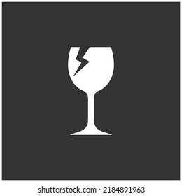 Broken Drinking Glass Icon Vector Template