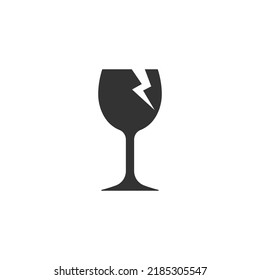 Broken Drinking Glass Icon Vector Template