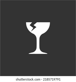 Broken Drinking Glass Icon Vector Template