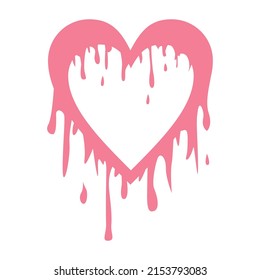 Broken dripping heart. isolated vector file. svg